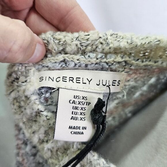 Sincerely Jules Pastel Floral Cropped Knit Sweater Size XS - Picture 5 of 10